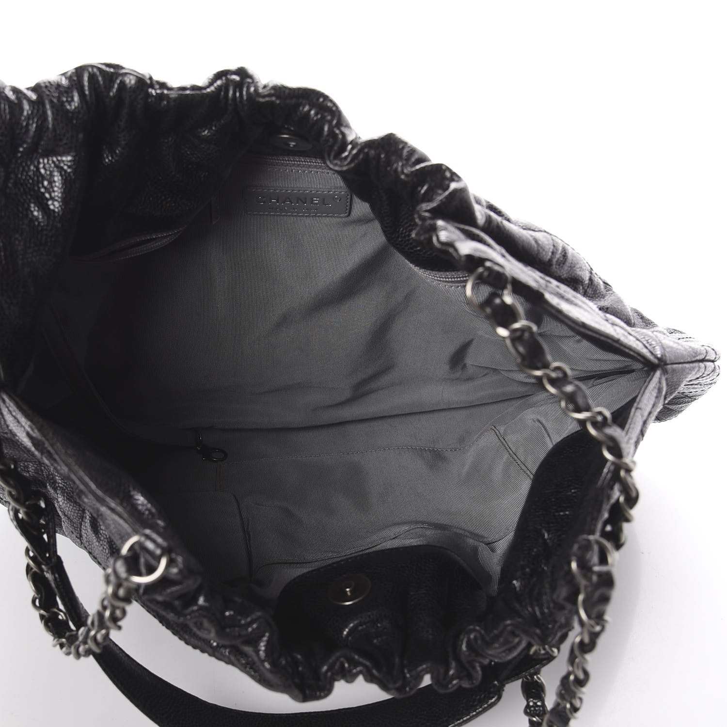 Chanel Caviar Quilted Medium Elastic Shopping Tote Black 4 of 9