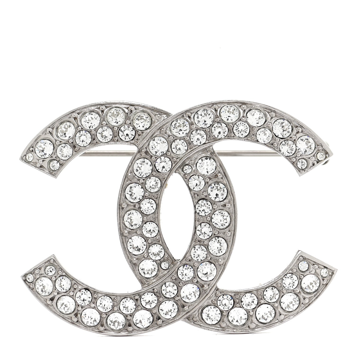 Chanel Crystal Palais Garnier CC Brooch Silver 1 of 5