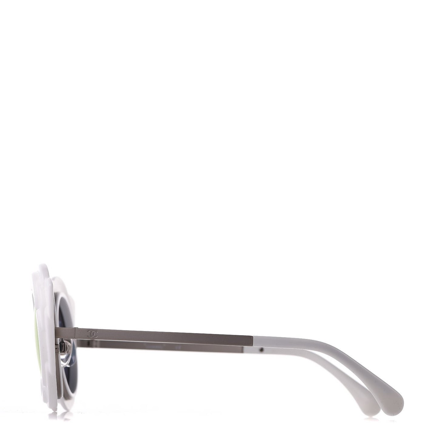 Round Camellia Sunglasses 71198 White