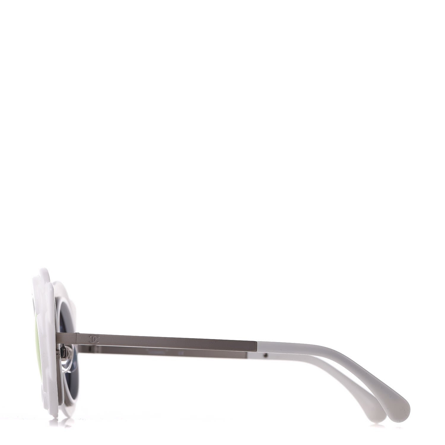 Chanel Round Camellia Sunglasses 71198 White 2 of 10