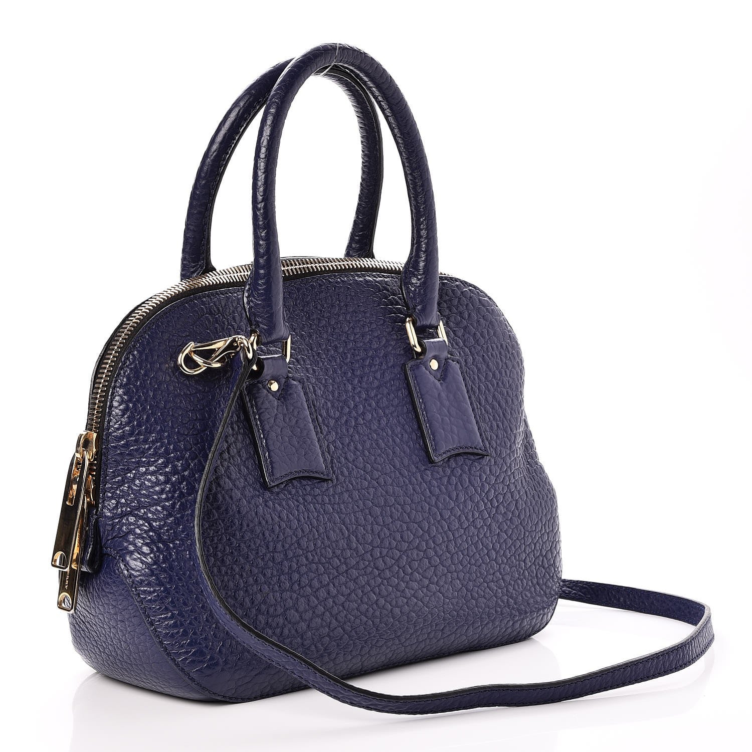 Burberry Heritage Grain Small Orchard Bowling Bag Navy Blue 4 of 9