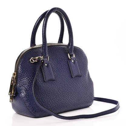 Burberry Heritage Grain Small Orchard Bowling Bag Navy Blue 4 of 9