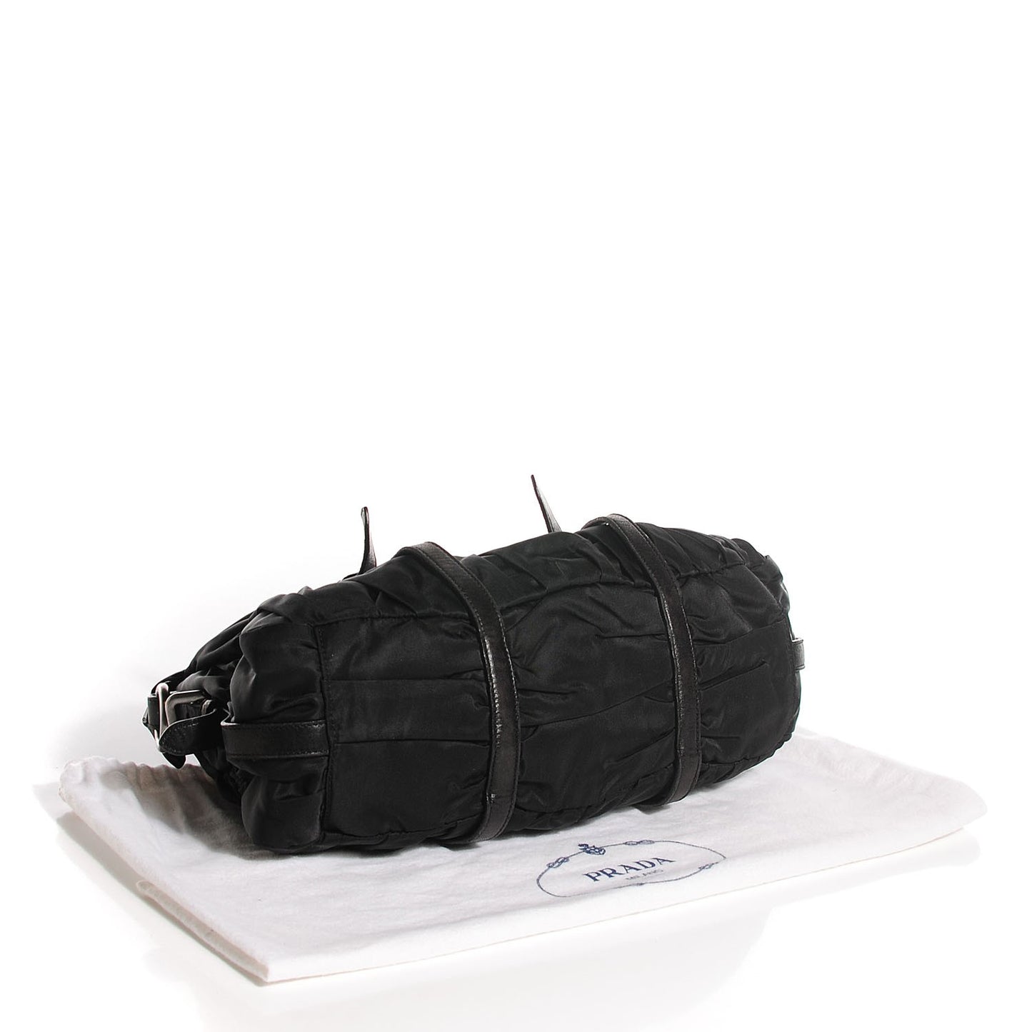 Tessuto Nylon Gaufre Shopping Satchel Black