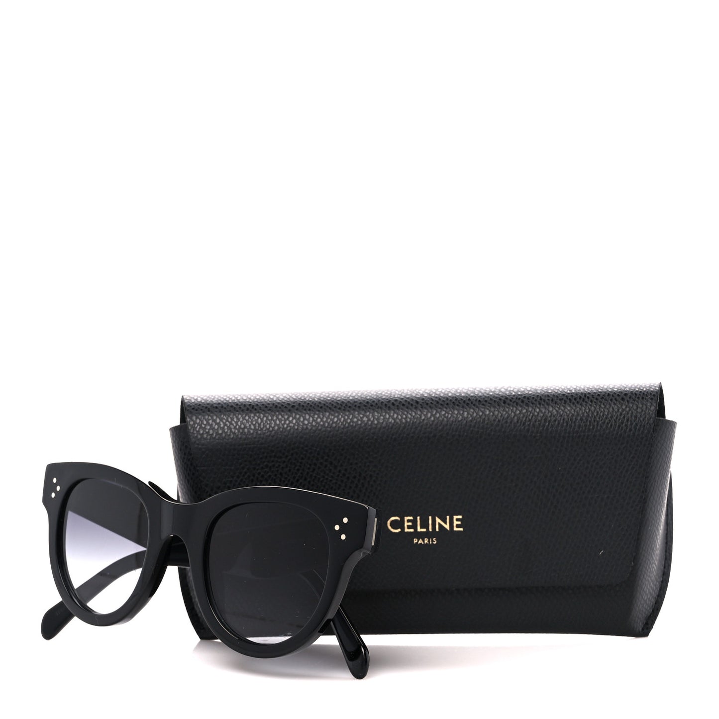 Acetate Studded Mineral Round Sunglasses CL40031N Black