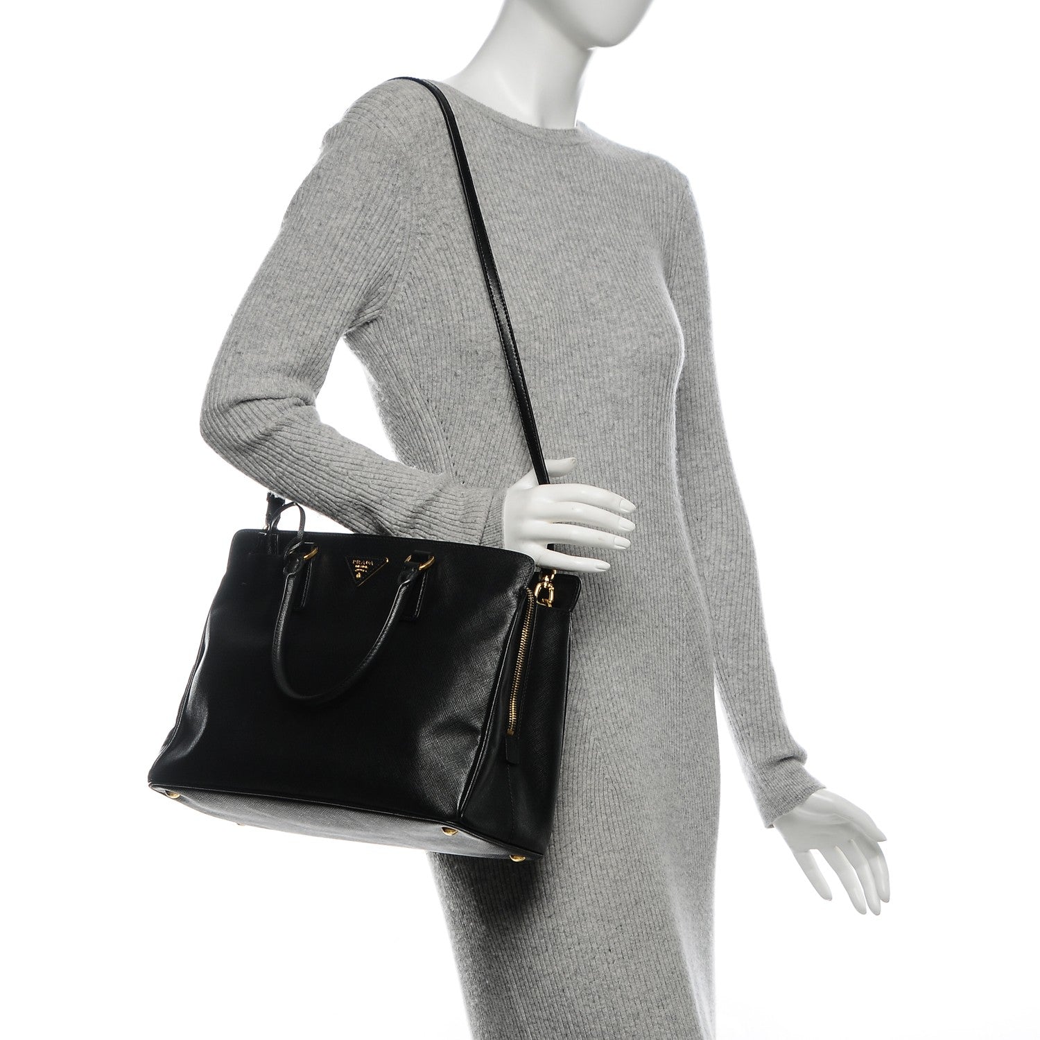 Prada Saffiano Lux Large Tote Nero Black 2 of 7