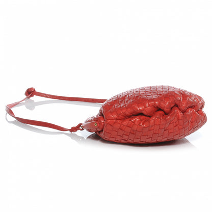 Bottega Veneta Vintage Nappa Intrecciato Shoulder Bag Red 4 of 6