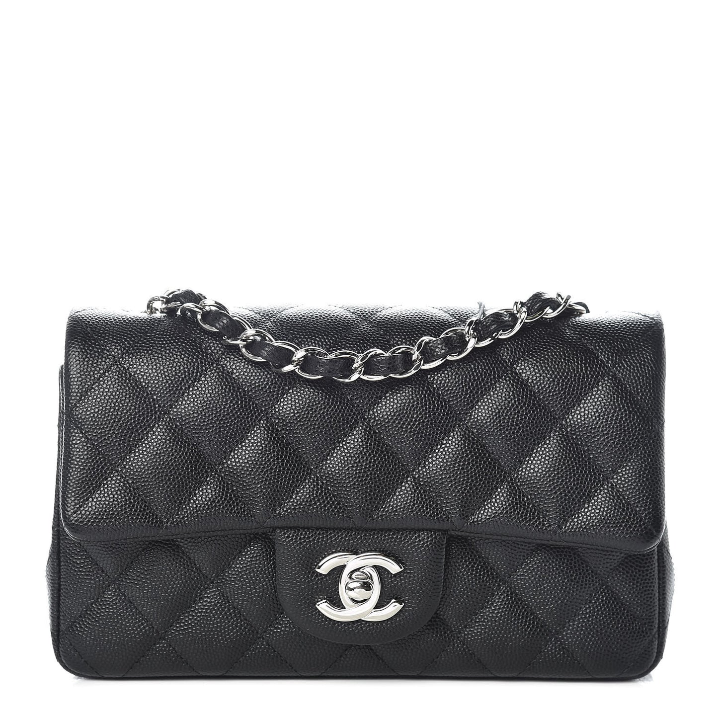 Caviar Quilted Mini Rectangular Flap Black