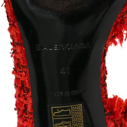 Balenciaga Tweed Point Toe Pumps 41 Crimson Red 6 of 7