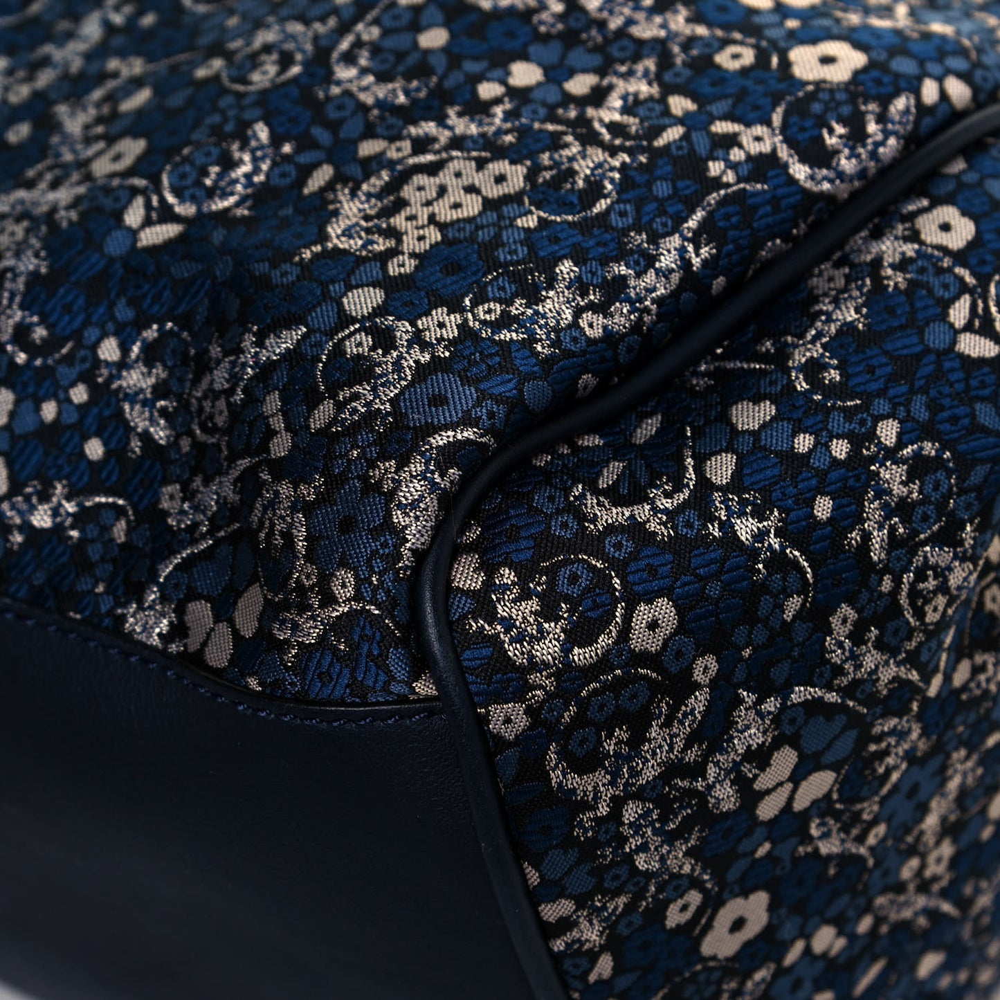 Gecko Jacquard Floral Alexa Satchel Navy