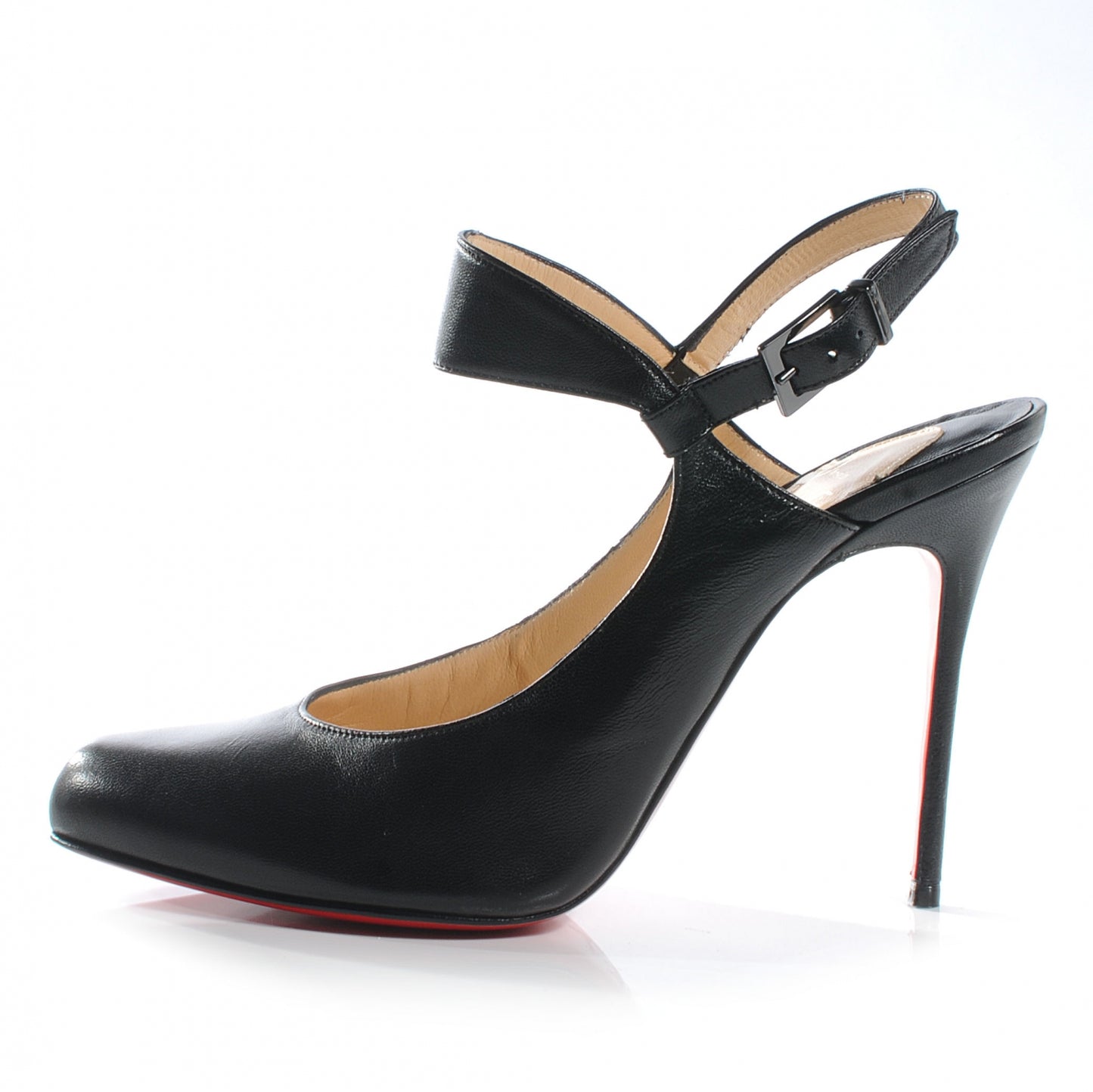Nappa Hippique 100 Slingback Heels 37.5 Black