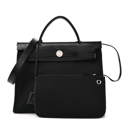 Hermes Military Toile Vache Hunter Herbag Zip PM 31 Black 1 of 9