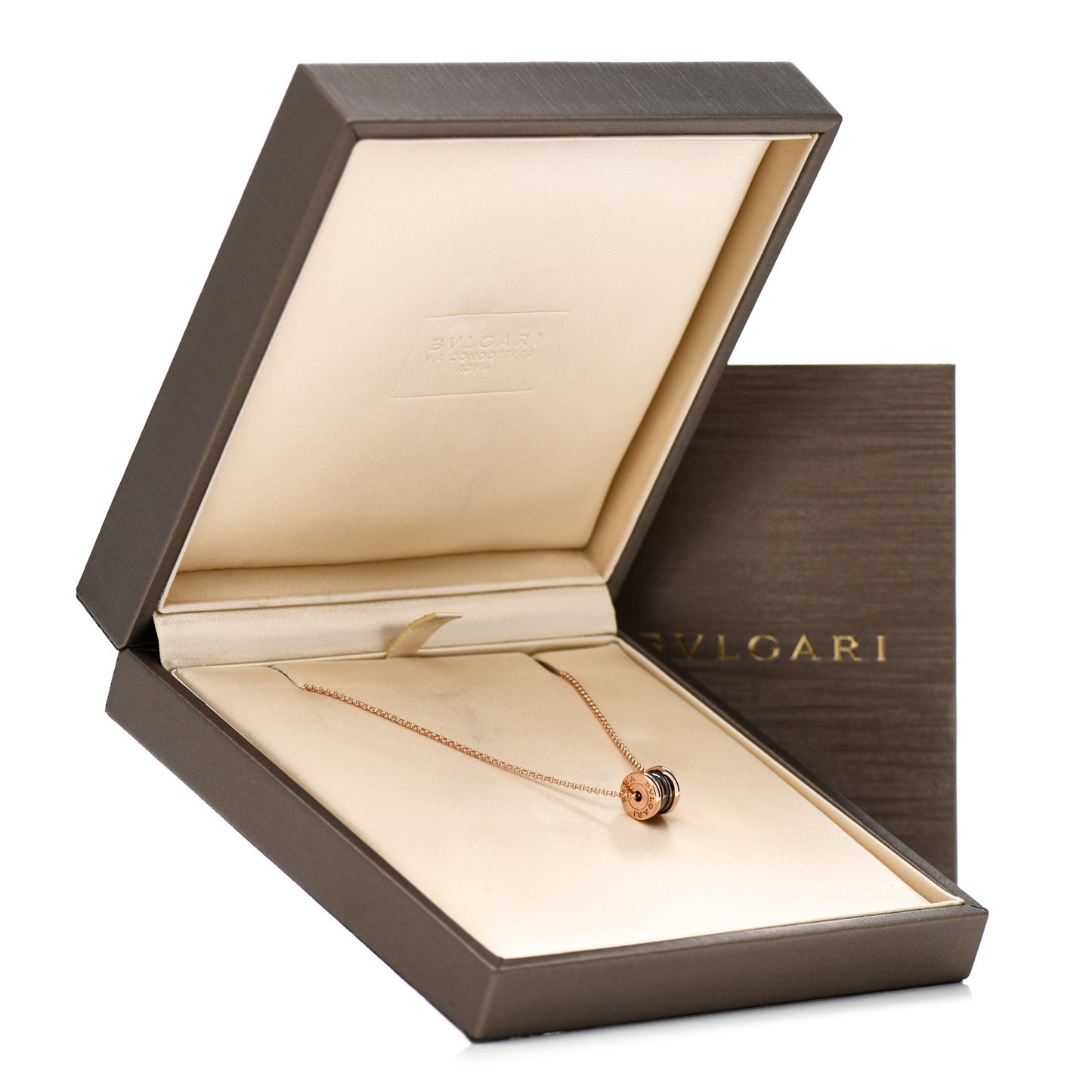 18K Rose Gold Cermet Small B.Zero1 Pendant Necklace