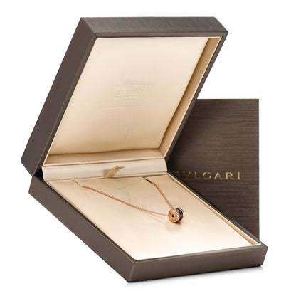 Bulgari 18K Rose Gold Cermet Small B.Zero1 Pendant Necklace 5 of 5