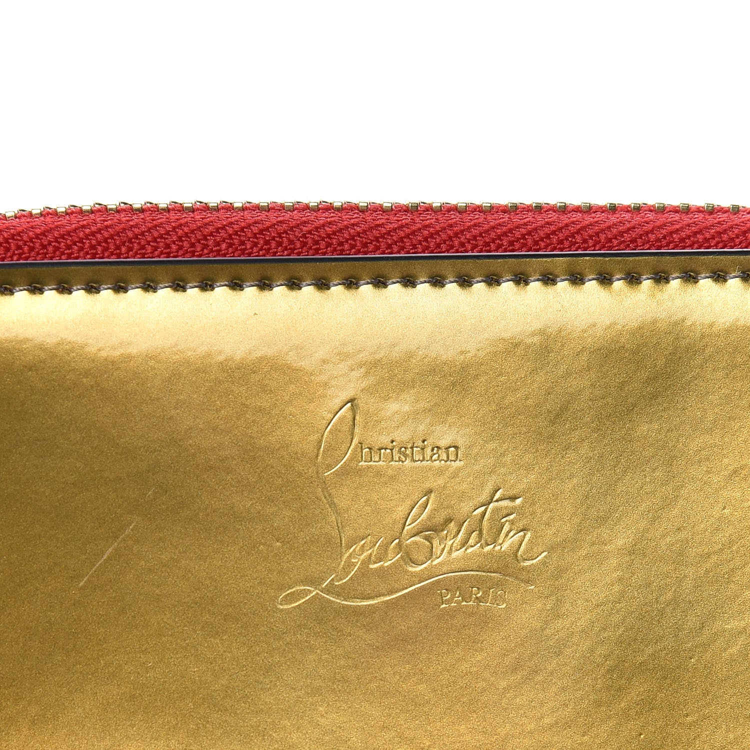 Christian Louboutin Metallic Patent Loubinthesky Panettone Coin Purse Gold 8 of 9
