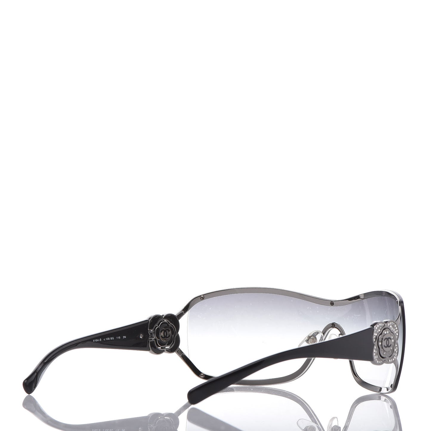 Frameless Crystal CC Logo Sunglasses 4164 Black
