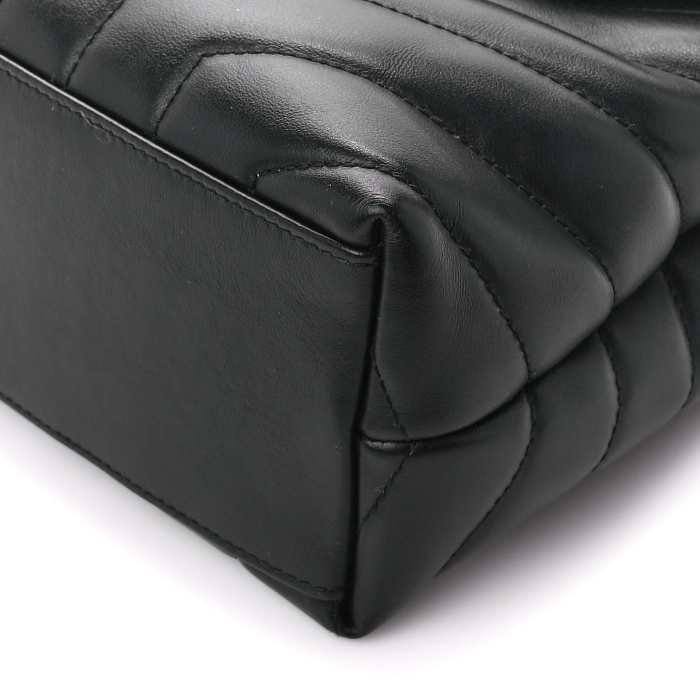 Calfskin Y Quilted Monogram Small Loulou Chain Satchel Black