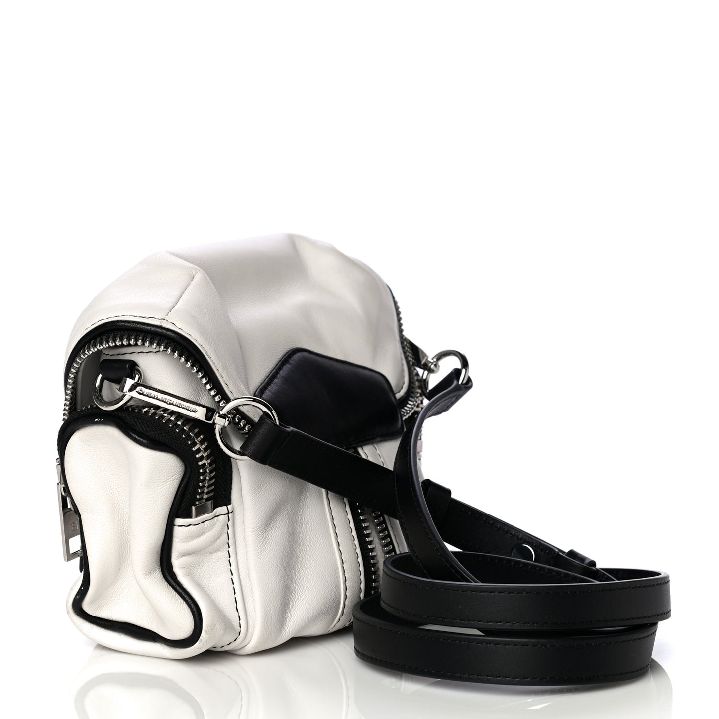 Lambskin Micro Marti Crossbody White Black