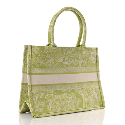 Christian Dior Canvas Embroidered Dioriviera Toile De Jouy Book Tote D-Lite Green 2 of 9