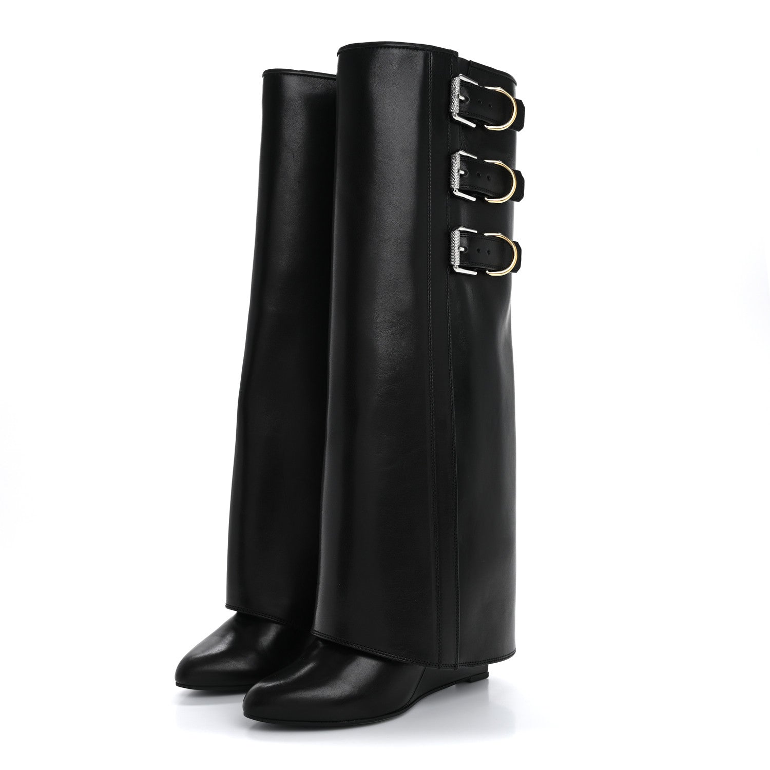 Givenchy Calfskin Shark Buckle Pant Boots 39 Black 3 of 7