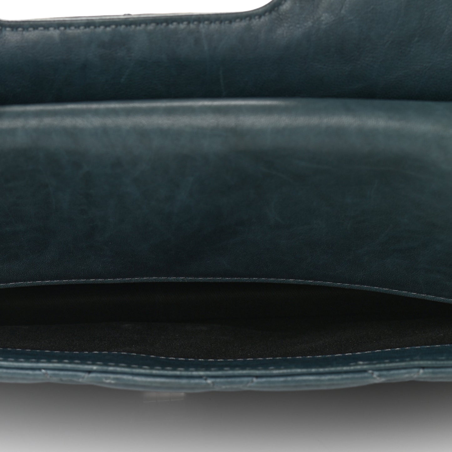 Washed Lambskin Quilted Maxi Take Away Flap Turquoise