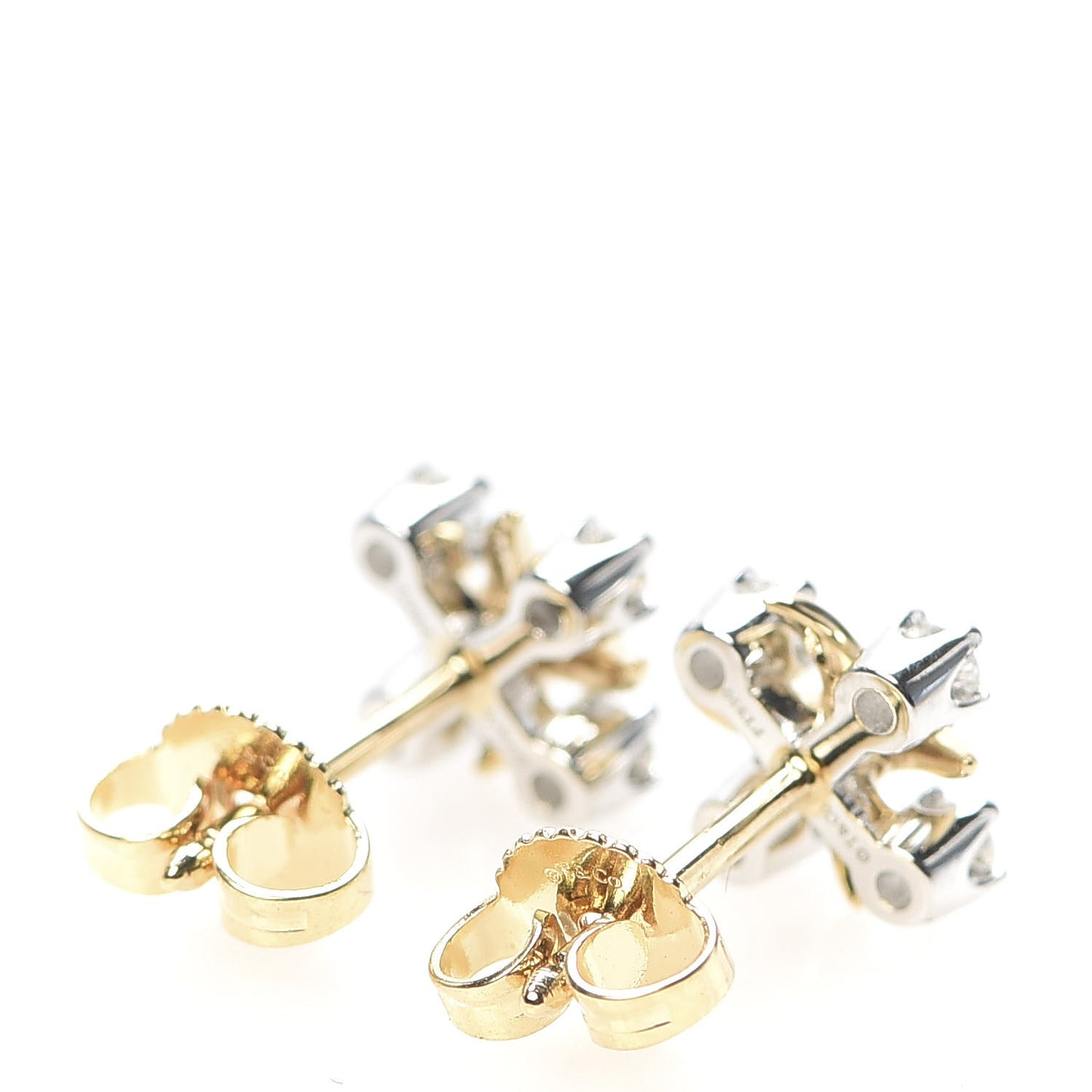 Platinum 18K Yellow Gold Diamond Schlumberger Lynn Earrings