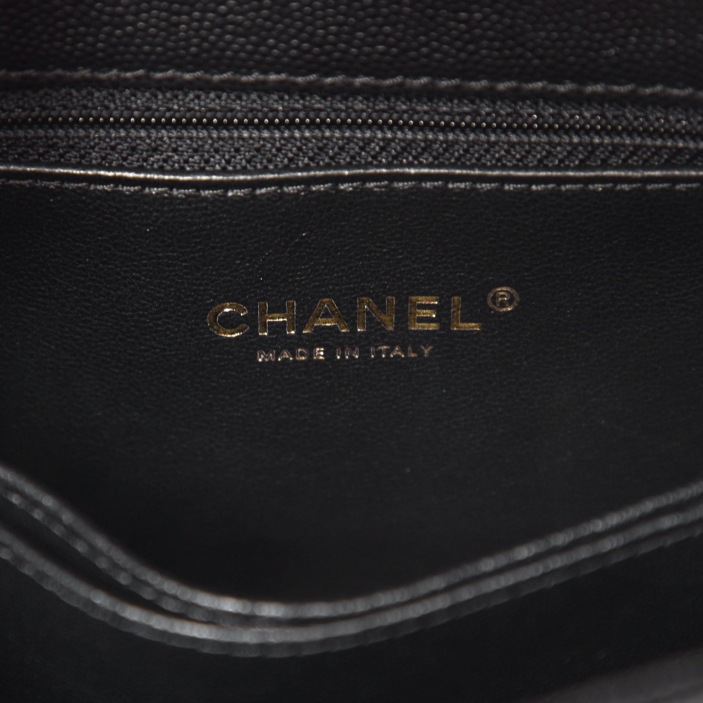 Caviar Lizard Quilted Mini Coco Handle Flap Black