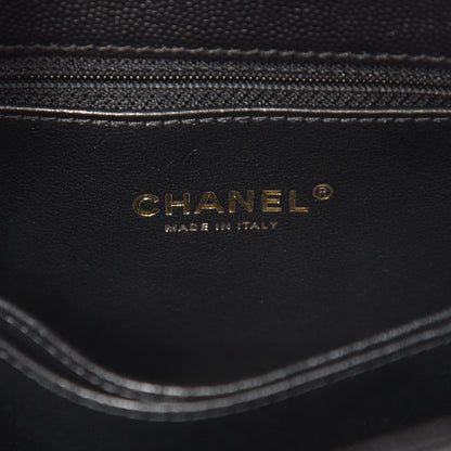 Chanel Caviar Lizard Quilted Mini Coco Handle Flap Black 7 of 9