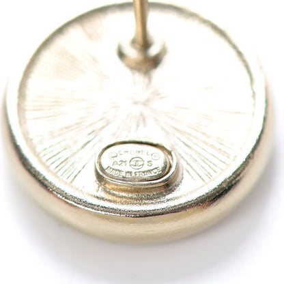 Chanel Crystal CC Round Earrings Gold 4 of 4