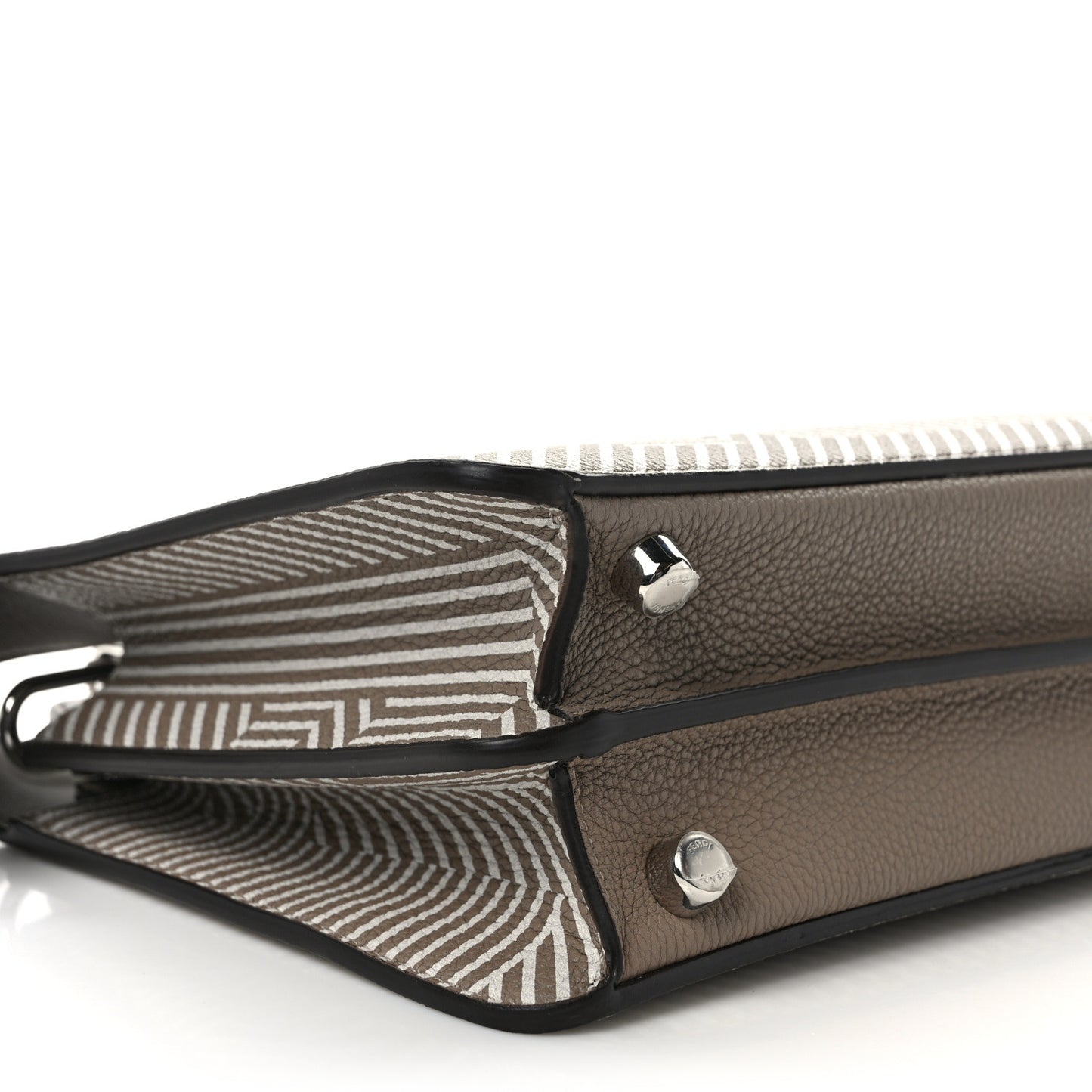 Cuoio Romano Striped Macro FF Bicolor Mini Peekaboo I SEE U Satchel Ghianda