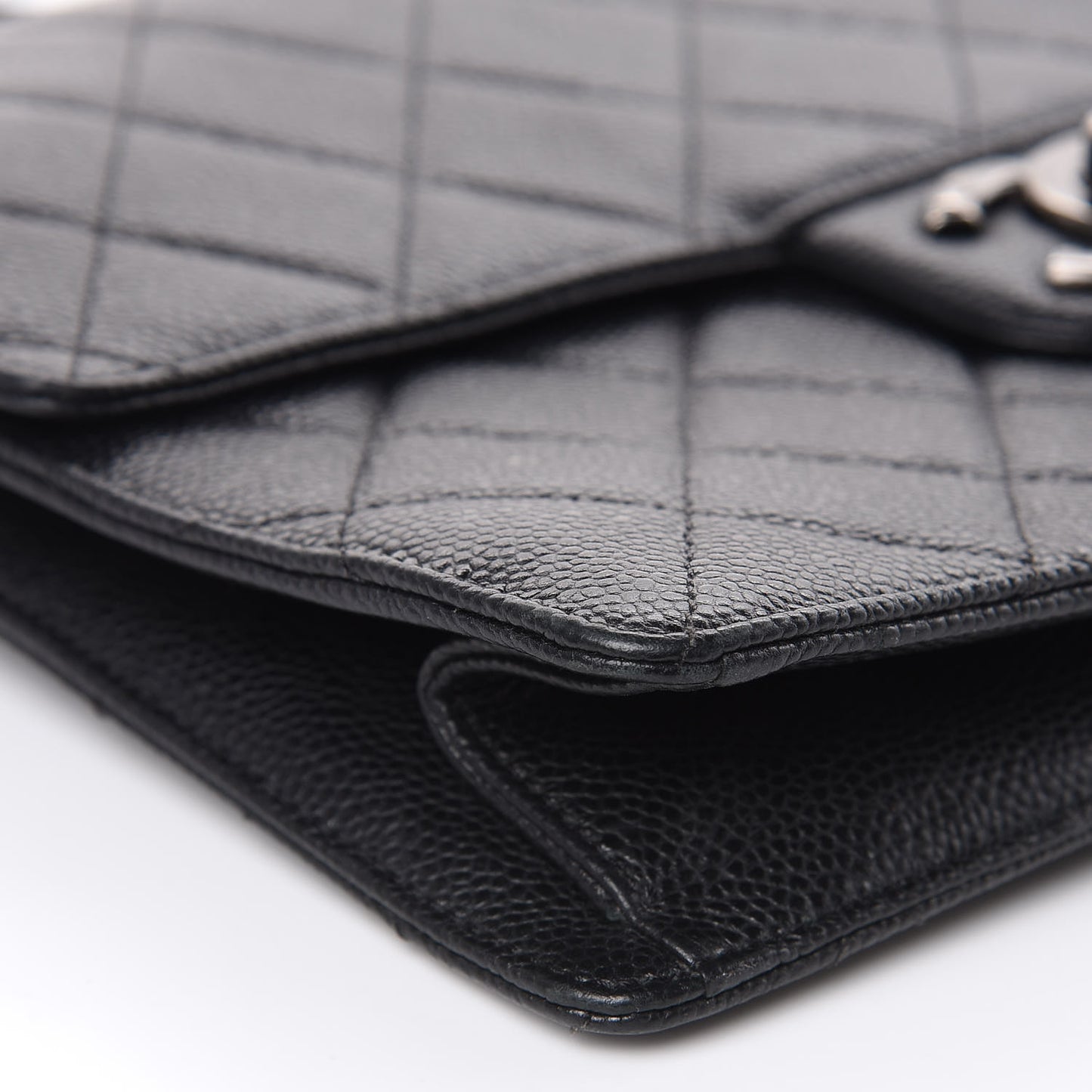 Caviar Quilted Large Retro Class Flap Black