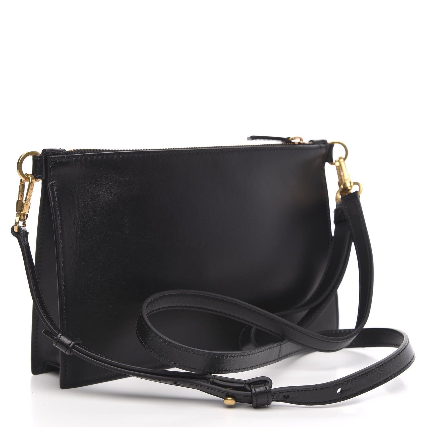 Versace Calfskin 90's Vintage Logo Crossbody Clutch Black White 3 of 10