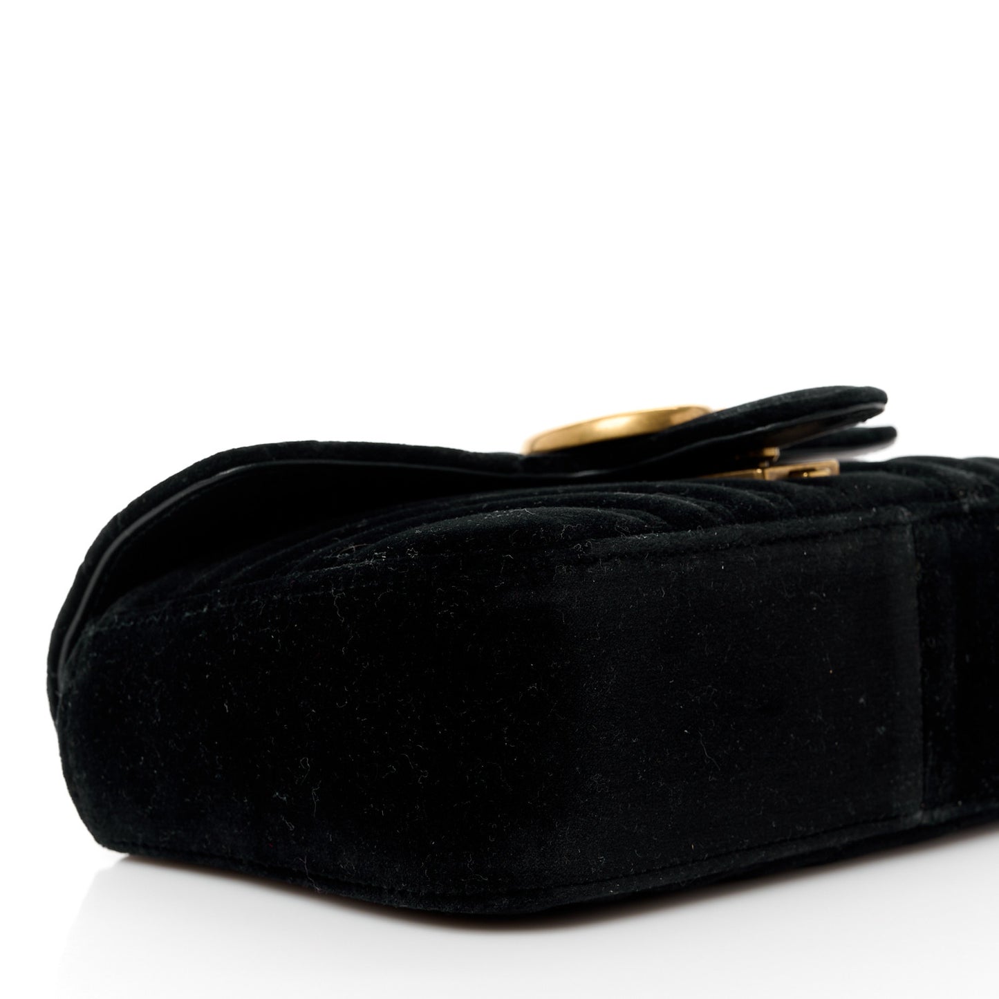 Velvet Matelasse Mini GG Marmont Shoulder Bag Black
