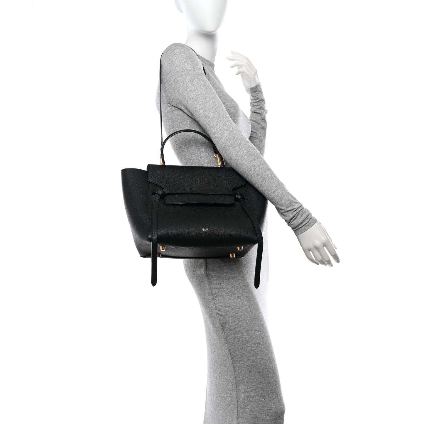 Grained Calfskin Mini Belt Bag Black
