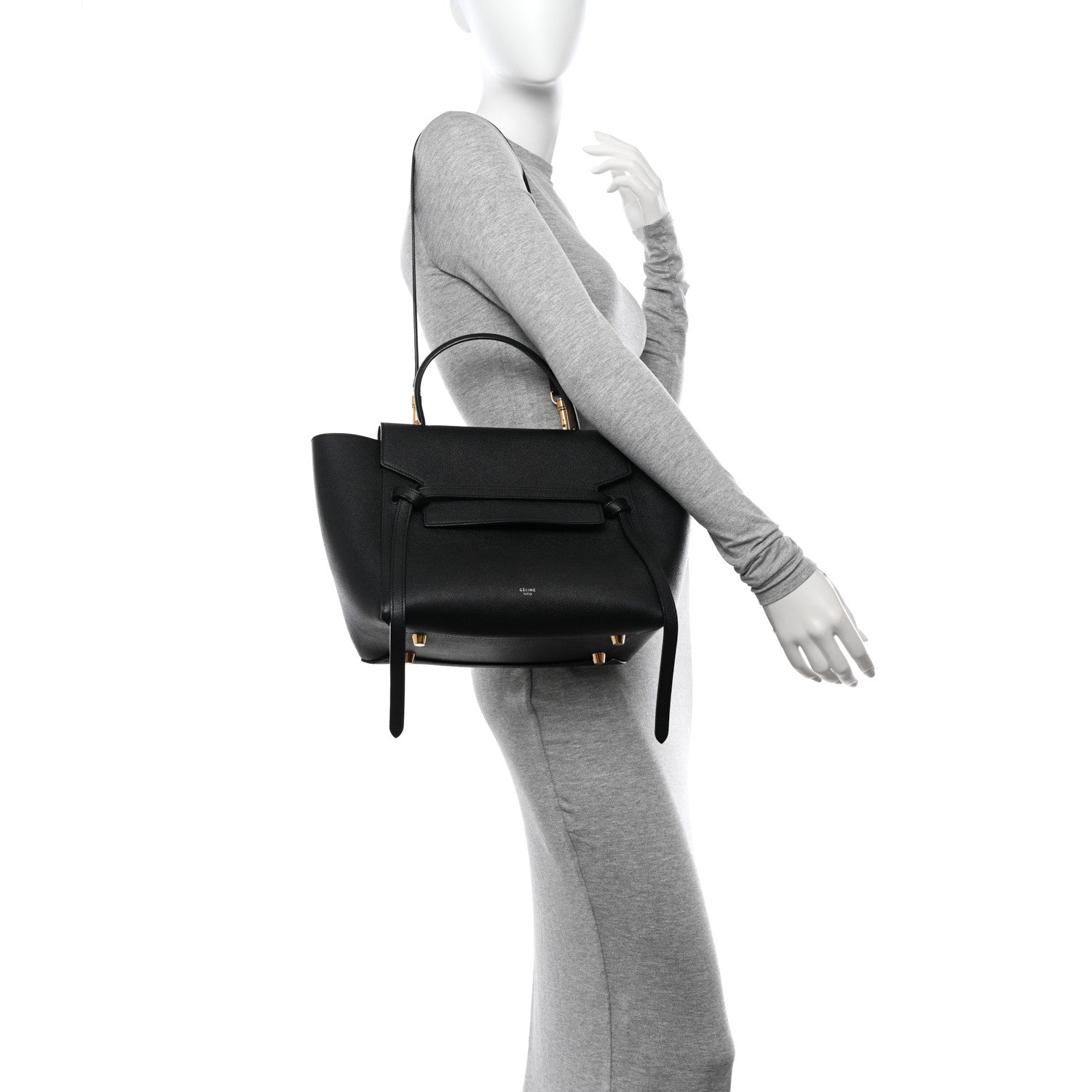 Celine Grained Calfskin Mini Belt Bag Black 2 of 11