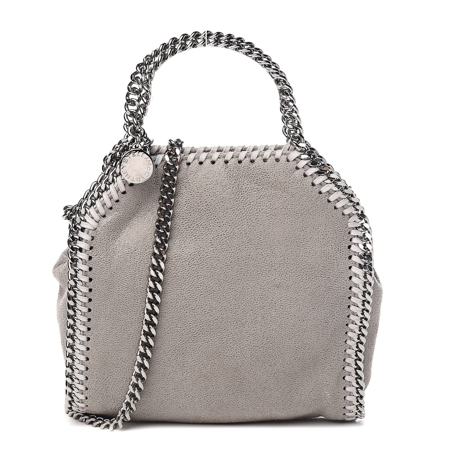Stella McCartney Shaggy Deer Mini Falabella Fold Over Tote Light Grey 1 of 10
