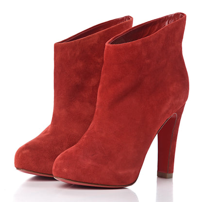 Christian Louboutin Veau Velours Ankle Boots 35.5 Carmin 3 of 12