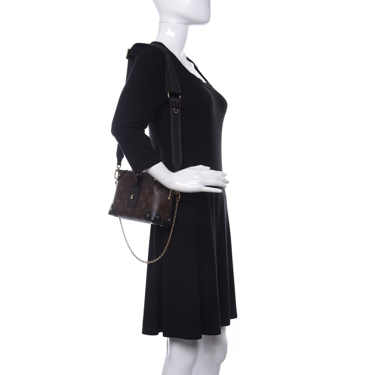 Louis Vuitton Monogram Petite Malle Souple Black 2 of 9