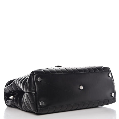 Saint Laurent Calfskin Y Quilted Monogram Large Loulou Chain Satchel Black 5 of 13