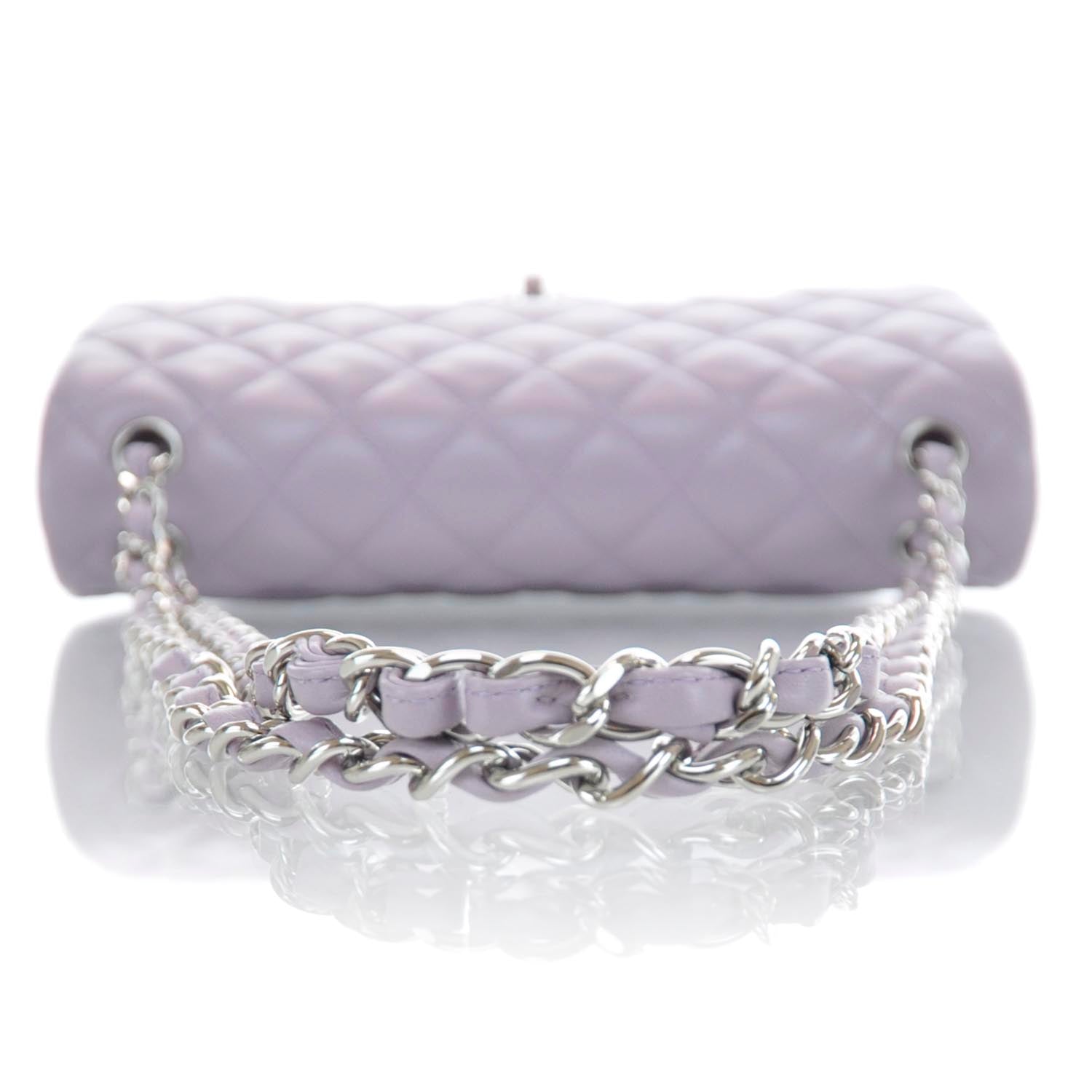 Chanel Lambskin Quilted Jumbo Double Flap Lilac 4 of 12