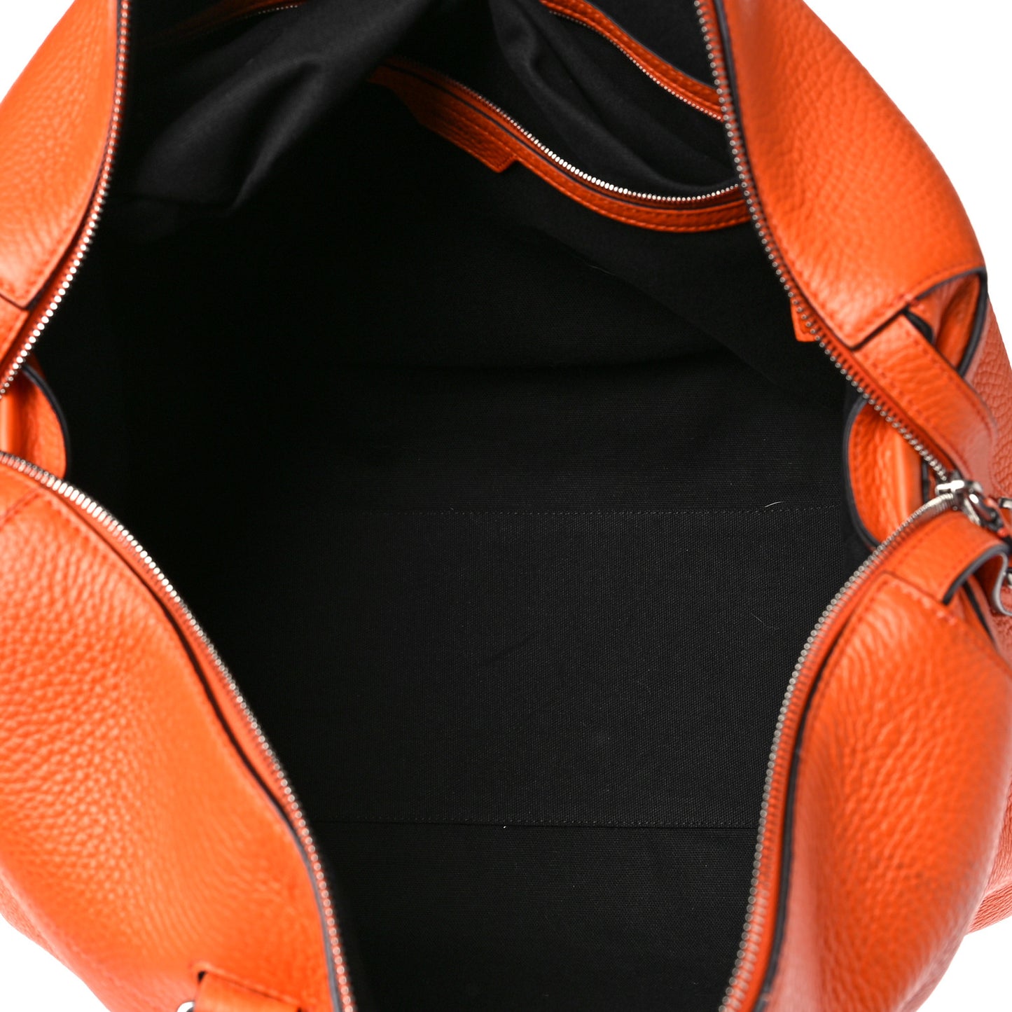 Heavy Grain Calfskin City Weekender Duffle Bag Orange