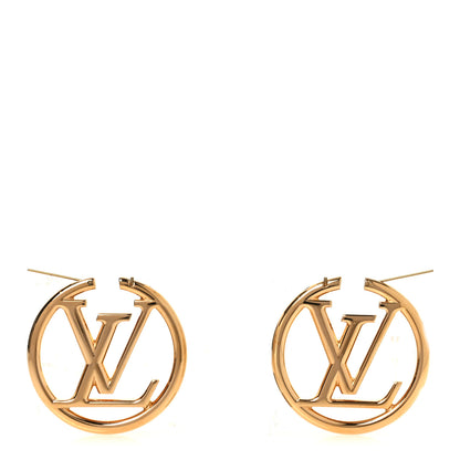 Louis Vuitton Metal Louise Hoop Earrings Gold 3 of 4