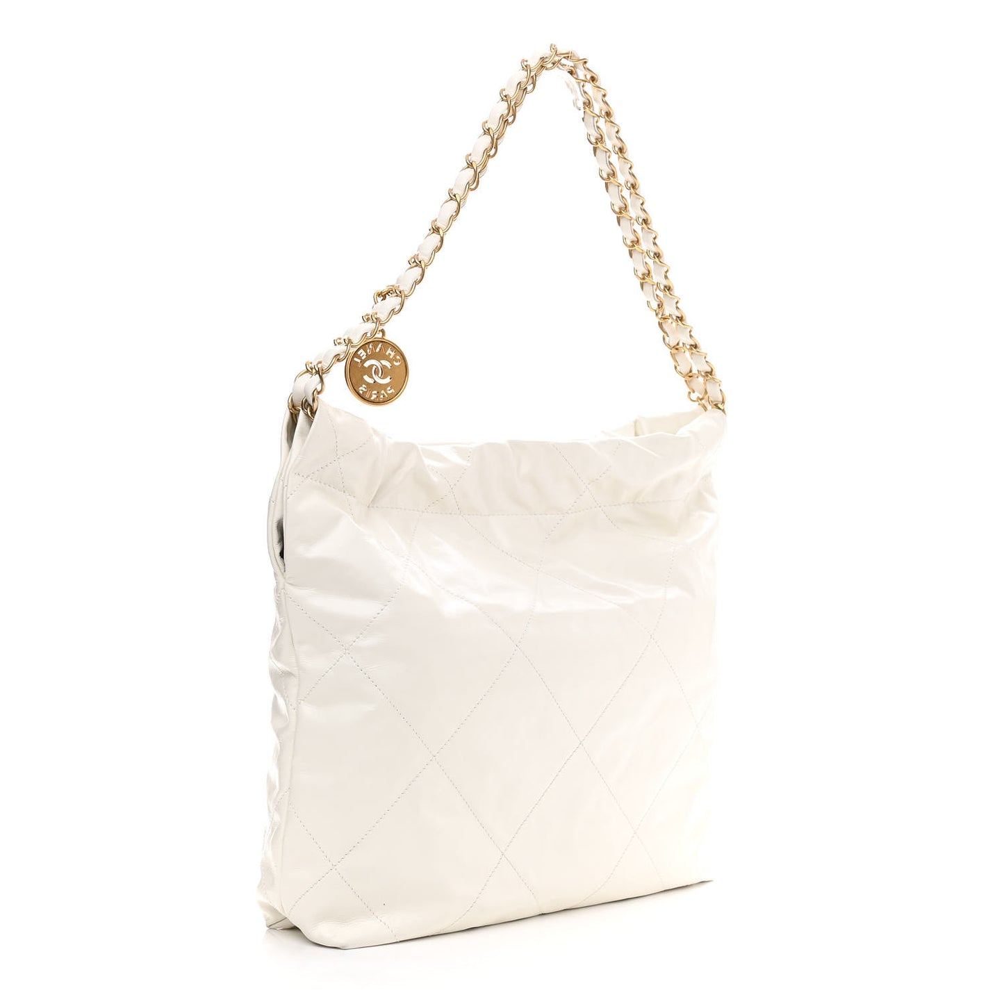 Calfskin Quilted Small Chanel 22 White