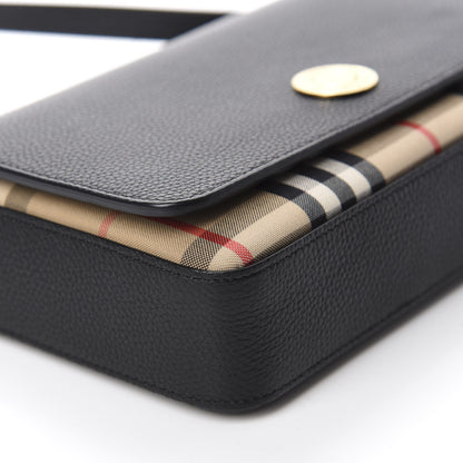 Burberry Grainy Calfskin Vintage Check Hampshire Crossbody Black 6 of 9
