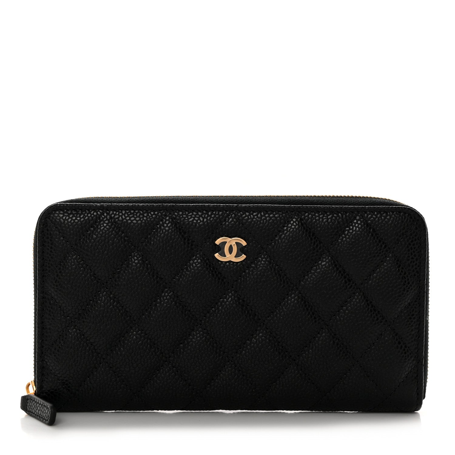 Chanel Caviar Quilted Large Gusset Zip Around Wallet Black 1 of 9