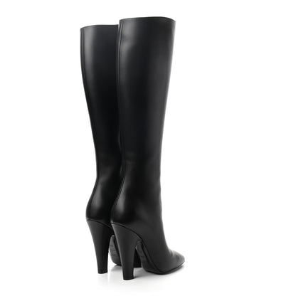 Saint Laurent Smooth Calfskin 68 Knee High Boots 38.5 Black 4 of 10