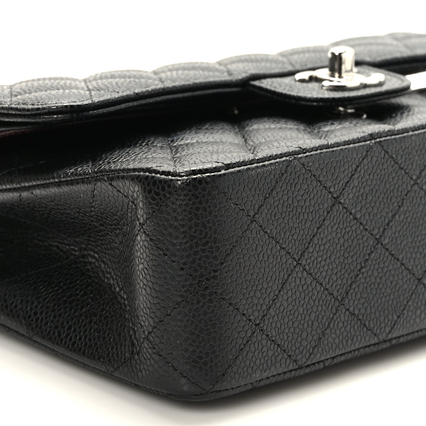Caviar Quilted Small Double Flap Black
