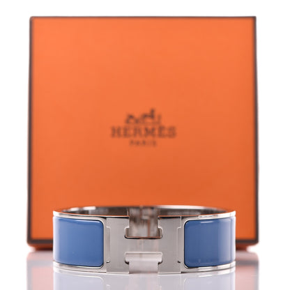 Hermes Enamel Wide Clic Clac H Bracelet GM Bleu Turquin 6 of 6