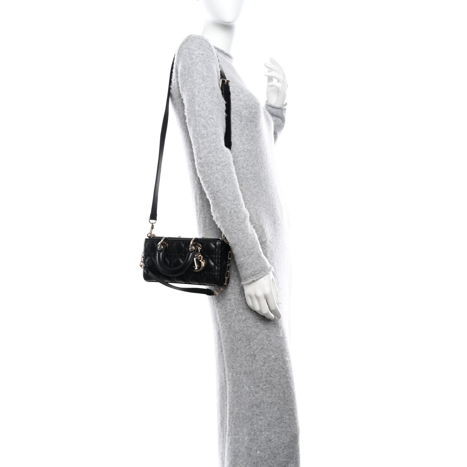 Christian Dior Lambskin Cannage Small Lady D-Joy Black 2 of 9
