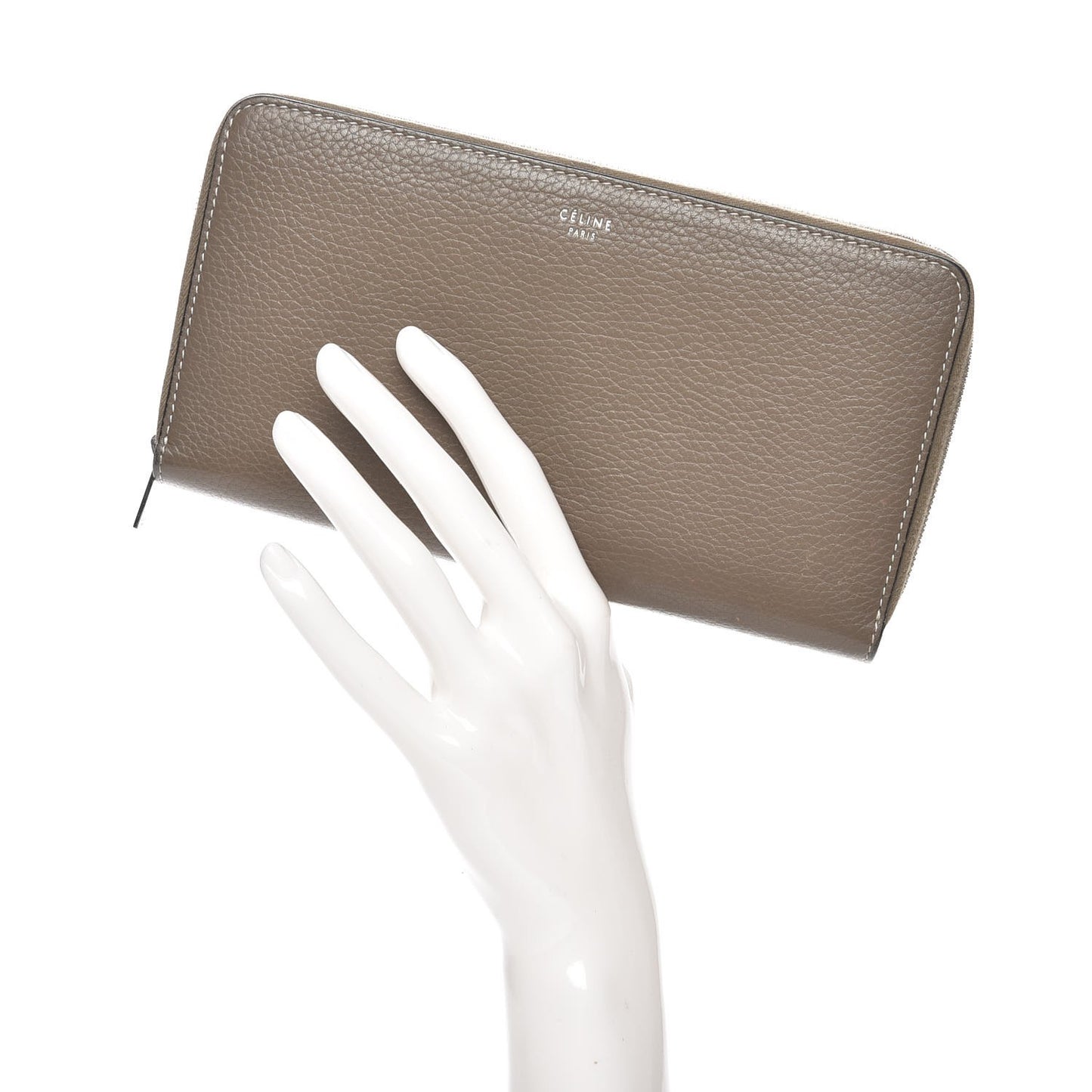 Drummed Calfskin Large Zip Around Multifunction Wallet Souris