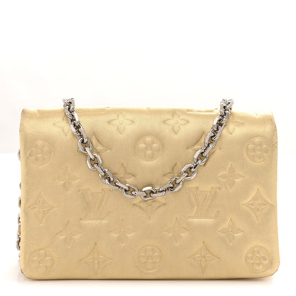 Louis Vuitton Metallic Lambskin Embossed Monogram Pochette Coussin Gold 1 of 11